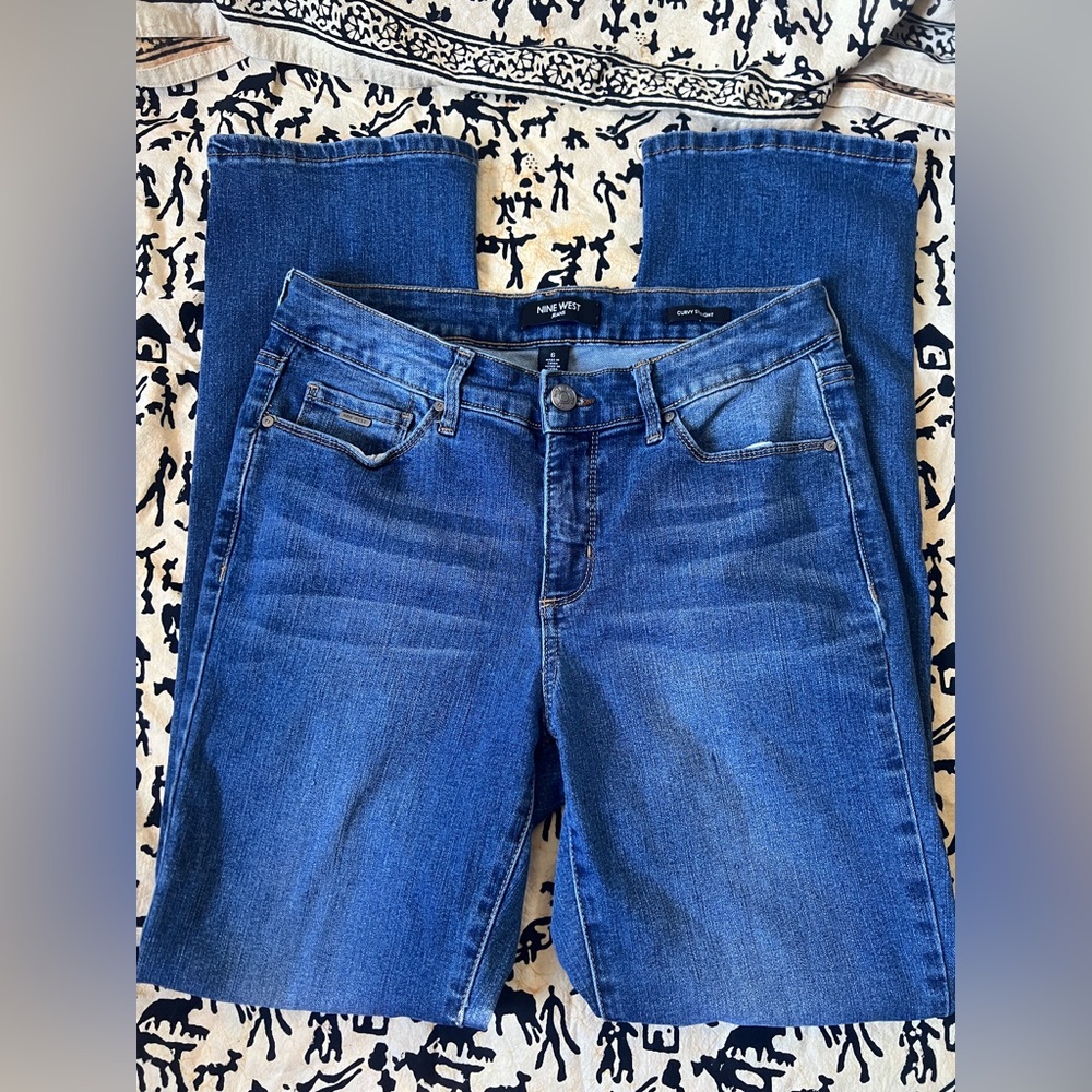 Nine West Gramercy Curvy Straight Jeans - Size 6
